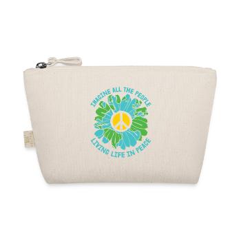 Imagine Living Life In Peace Hippie Song - Organic Pouch - nature - Front
