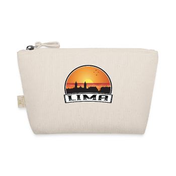 Lima Peru Skyline Vintage Sonnenuntergang Reise Souvenir - Bio-Täschchen - Natur - Vorne