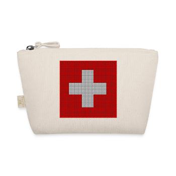 Swiss Flag - Beaded Mosaic - Organic Pouch - nature - Front