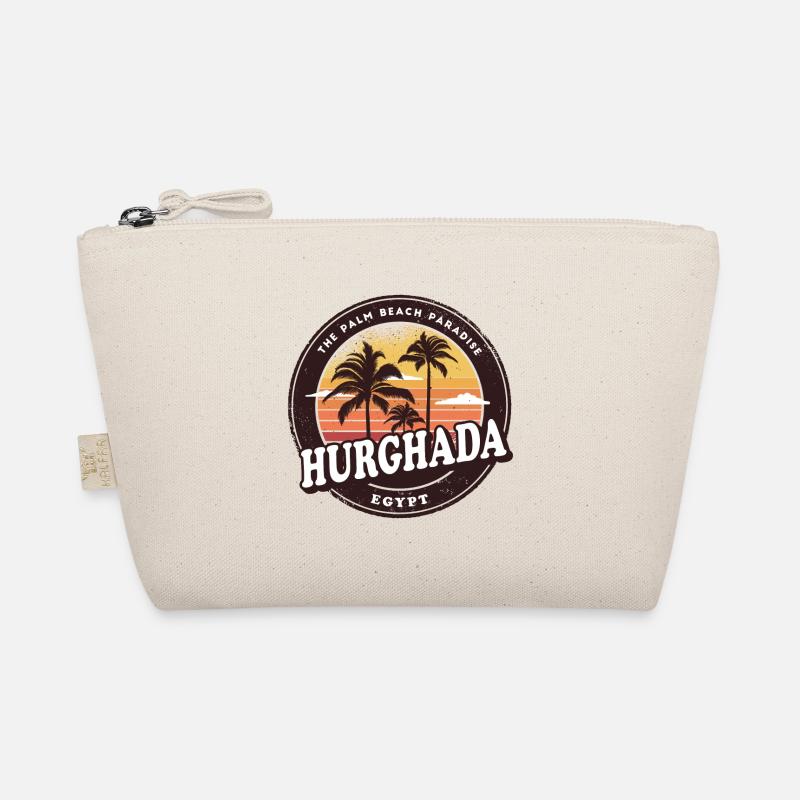 Hurghada Ägypten Vintage Beach Design - Bio-Täschchen - Natur