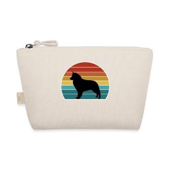 Bohemian Shepherd Dog Silhouette Vintage Sunset fo - Organic Pouch - nature - Front