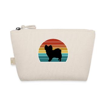 Papillon Dog Silhouette Vintage Sunset for Dog Lov - Organic Pouch - nature - Front