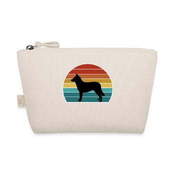 Lapponian Herder Dog Silhouette Vintage Sunset for - Organic Pouch - nature - Front