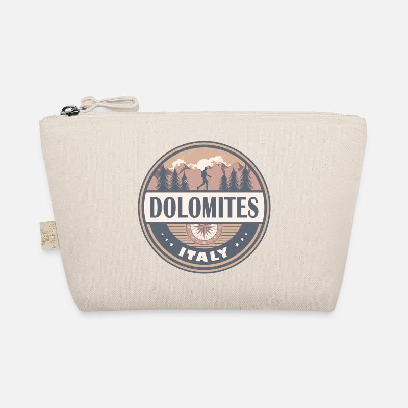 Dolomiten Italien Vintage Berge Wanderdesign - Bio-Täschchen - Natur
