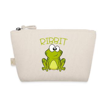 Animal Frog Tee For Animal Lovers "Frog Ribbit" - Organic Pouch - nature - Front