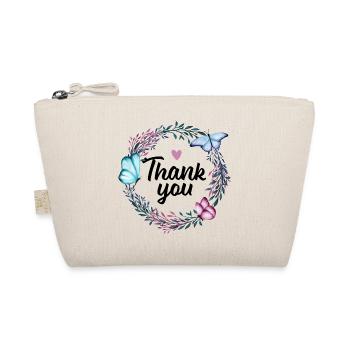 Thank you - Blumenkranz & Herz danke Geschenk Frau - Organic Pouch - nature - Front