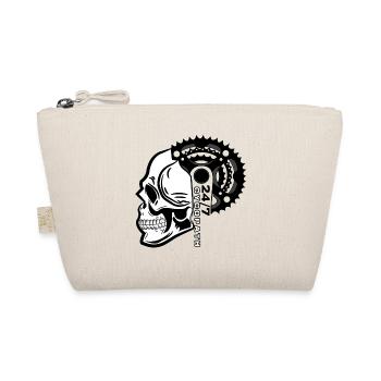 Biker Bicycle Skull Saying - Organic Pouch - nature - Front