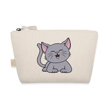 Süße graue Katze Kätzchen Katzen Katzenbesitzerin - Bio-Täschchen - Natur - Vorne