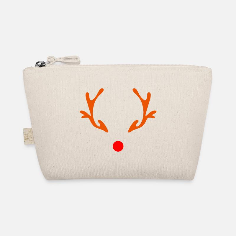 Rentier Weihnachtsmotiv - Bio-Täschchen - Natur