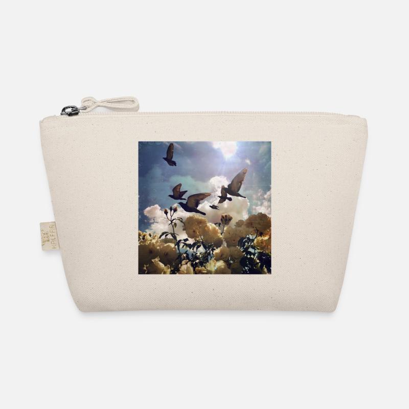 Bird migration over rose petals Organic Pouch