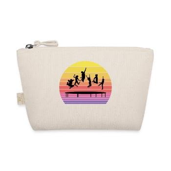 Trampoline Park Jumping Indoor Playground Vintage - Organic Pouch - nature - Front