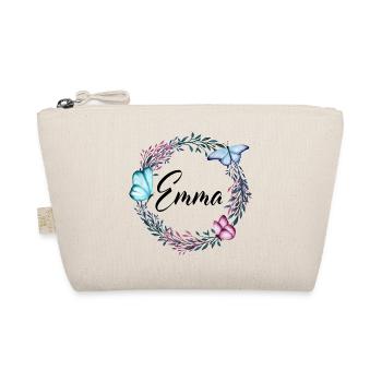 Emma, nom, lettrage, couronne de fleurs, cadeau - Trousse biologique - nature - Devant