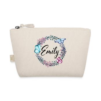 Emily, nom, lettrage, couronne de fleurs, cadeau - Trousse biologique - nature - Devant