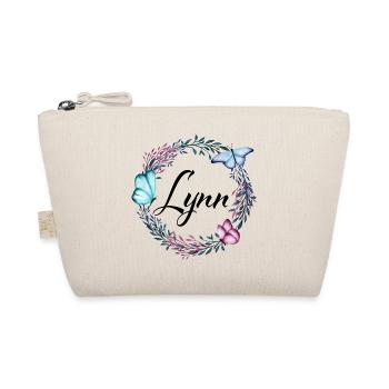 Lynn, Name, Schriftzug, Blumenkranz, Geschenk - Bio-Täschchen - Natur - Vorne