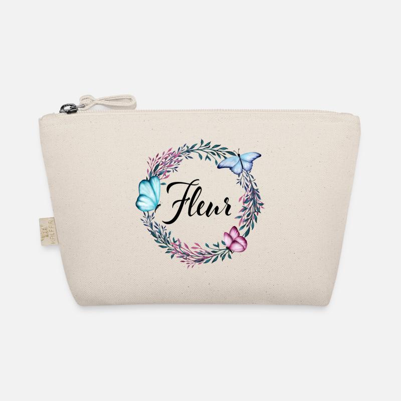 Fleur, name, lettering, flower wreath, gift Organic Pouch
