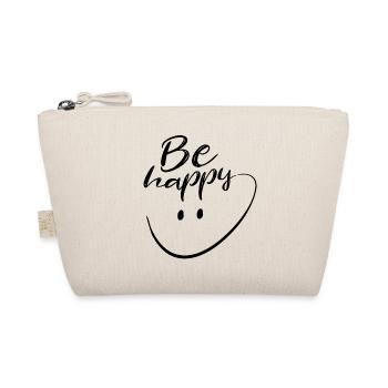 Be Happy With Hand Drawn Smile - Organic Pouch - nature - Front