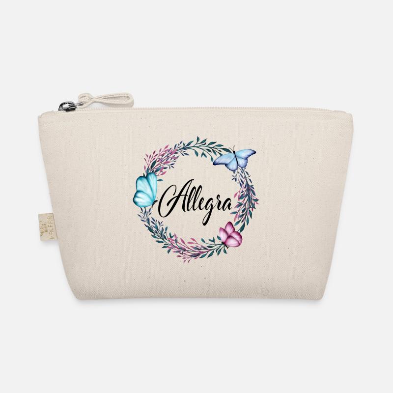 Allegra, nom, lettrage, couronne de fleurs, cadeau Trousse biologique