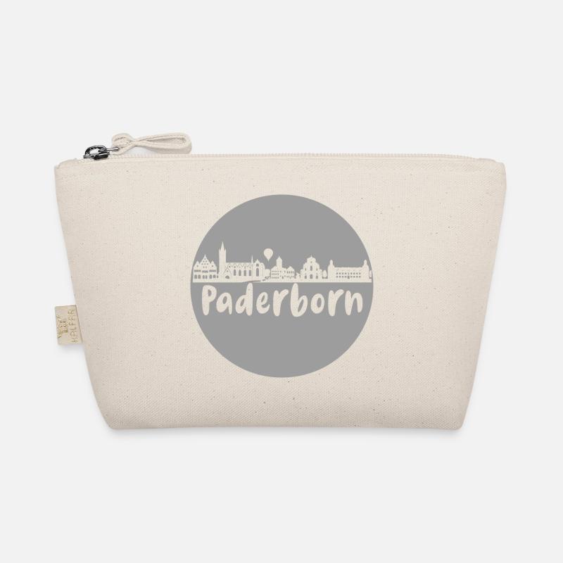 paderborn, skyline, kreis, scherenschnitt, grau Bio-Täschchen