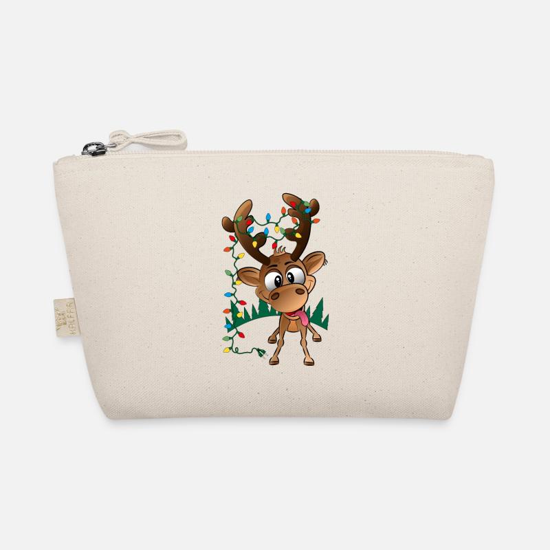 Weihnachtsrentier Rudolph mit LED-Leuchten Bio-Täschchen