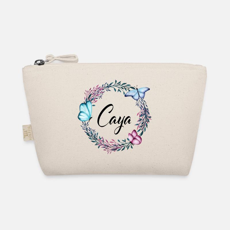 Caya, nom, lettrage, couronne de fleurs, cadeau Trousse biologique