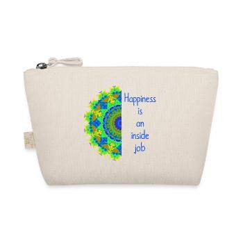 "Happiness is an inside job" Mandala tribal bunt 4 - Organic Pouch - nature - Front