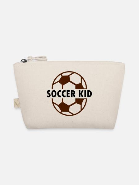 Soccer kid (zwei Fußballhälften) - Bio-Täschchen - Natur - Vorne
