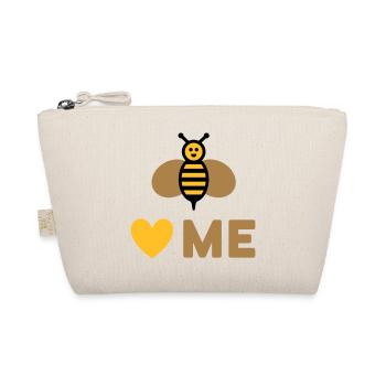 Bees love me (Biene, Herz) - Bio-Täschchen - Natur - Vorne