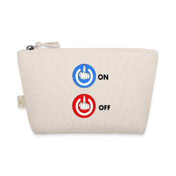 Middle finger ON and OFF - Organic Pouch - nature - Front