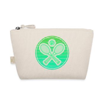 Crossed Tennis Rackets & Tennis Ball - Retro Green - Organic Pouch - nature - Front