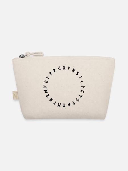 Rune alphabet in circle Symbols - Organic Pouch - nature - Front