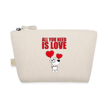 HUND - ALL YOU NEED IS LOVE - Bio-Täschchen - Natur - Vorne