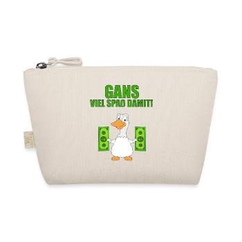 GANS - GELD - GANS VIEL SPAß DAMIT! - Bio-Täschchen - Natur - Vorne