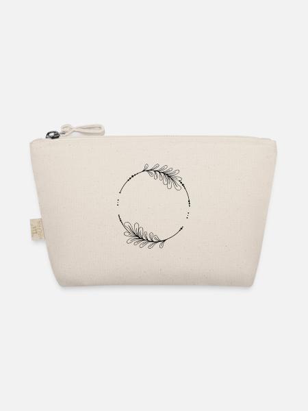Black circle frame with leaves - Organic Pouch - nature - Front