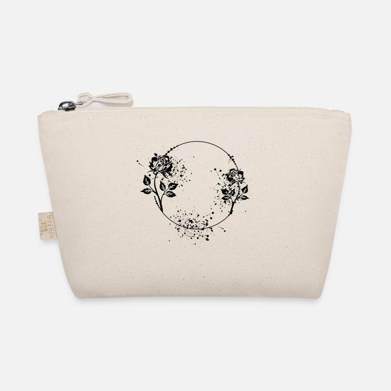 Round rose frame with color spots Organic Pouch