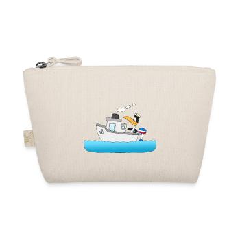 PINGUIN - KAPITÄN - BOOT - SCHIFF - SEEMANN - Bio-Täschchen - Natur - Vorne