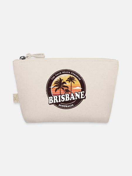 Brisbane Australien Vintage Beach Design - Bio-Täschchen - Natur