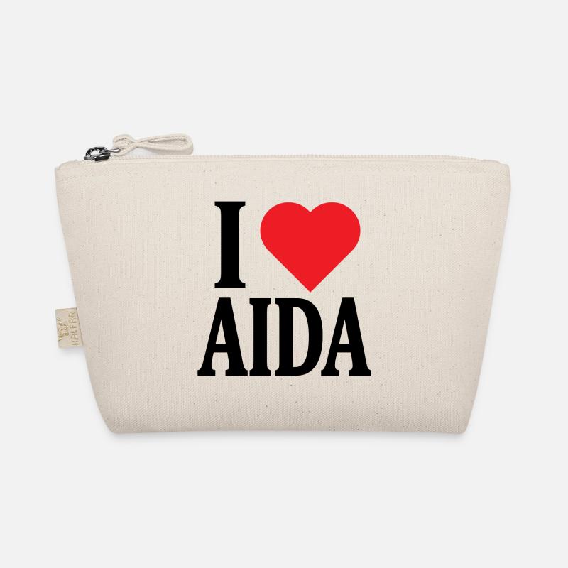 T-Shirt Ich liebe Aida T-Shirt Geschenkidee - Bio-Täschchen - Natur