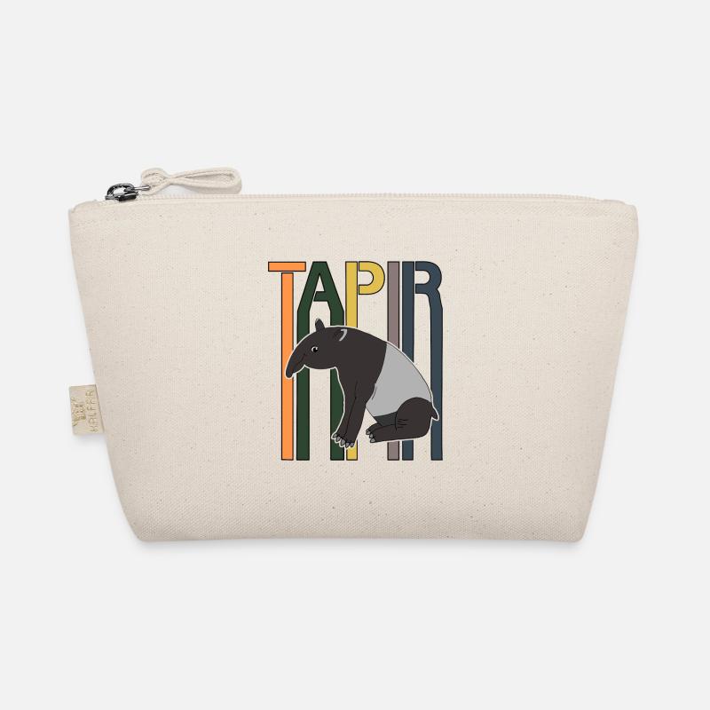 Tapir Retro Schrift Geschenk - Bio-Täschchen - Natur