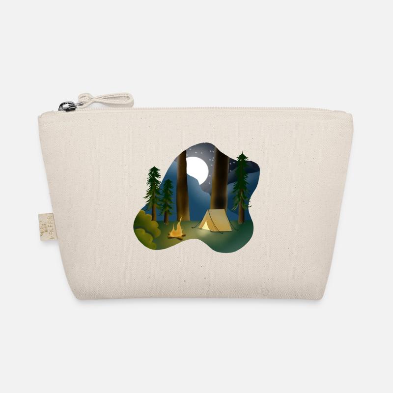 Moonlit night in forest camping - Organic Pouch - nature
