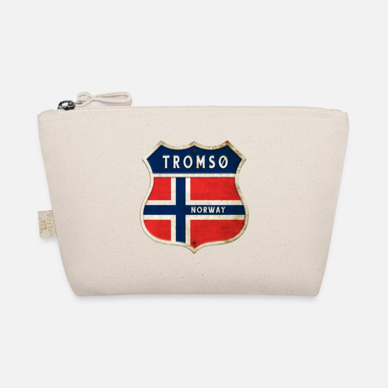 Tromsø Norwegen Wappen Flaggen Design - Bio-Täschchen - Natur