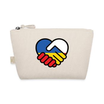 Poland Ukraine Heart pokój pański, pokój Ukrainy - Organic Pouch - nature - Front