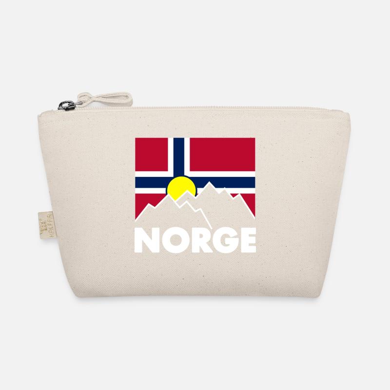 Norwegen Fahne mit Bergen Bio-Täschchen