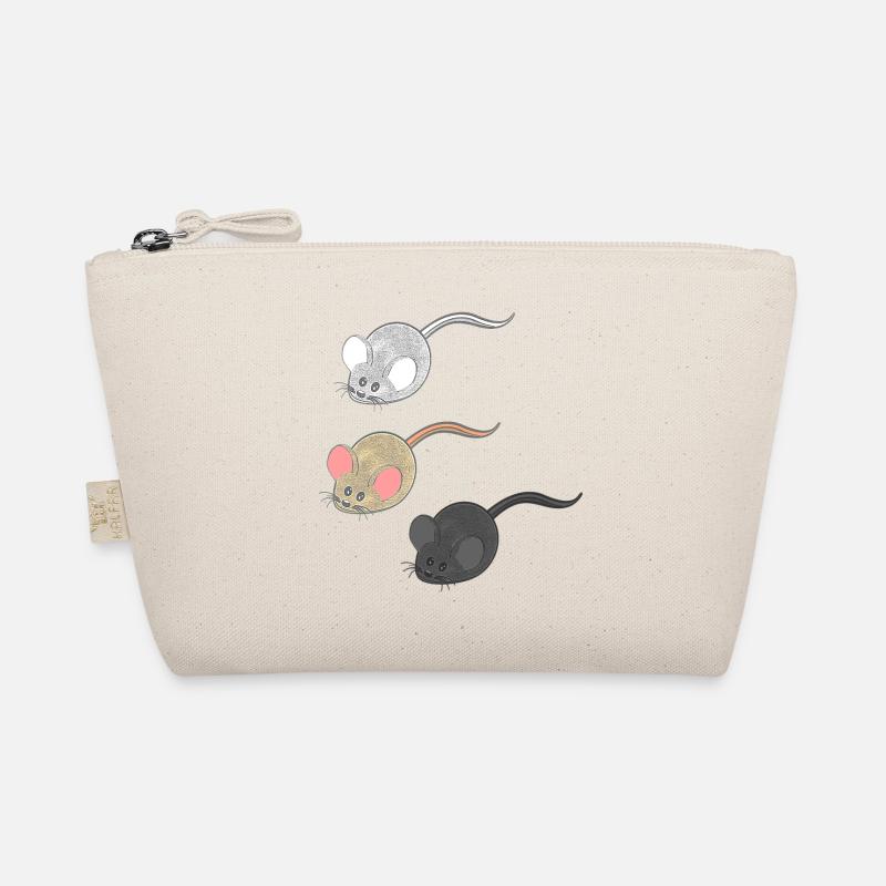 geschenkideen mäuse, Drei Mäuse, Mäuse Fan - Bio-Täschchen - Natur