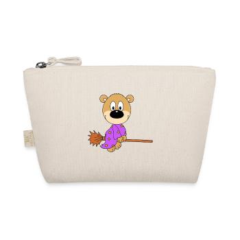 TEDDYBÄR - BÄR - HEXE - HEXENBESEN - KIND - BABY - Bio-Täschchen - Natur - Vorne