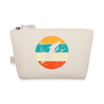 Vintage Retro Skispringer Skispringen - Bio-Täschchen - Natur - Vorne