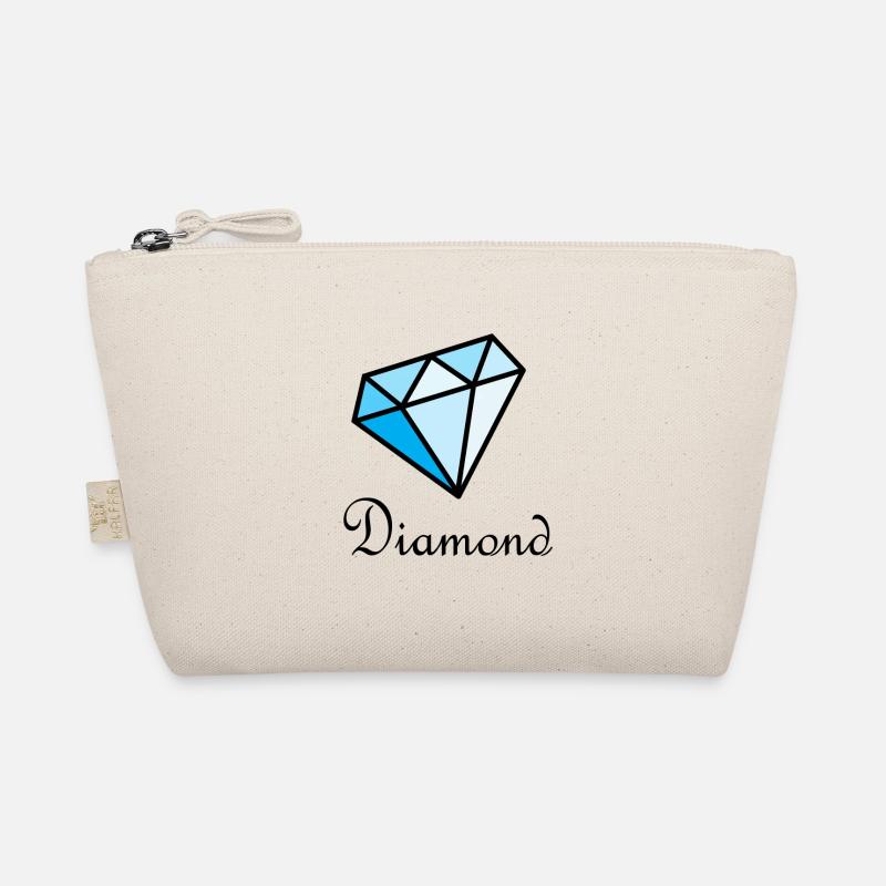 Blauer Geometrischer Diamant - Bio-Täschchen - Natur