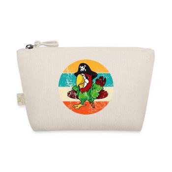 Vintage Retro Papagei Pirat - Bio-Täschchen - Natur - Vorne
