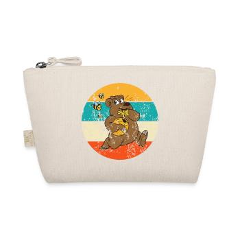 Vintage Retro Braunbär Hönig Bienen - Bio-Täschchen - Natur - Vorne