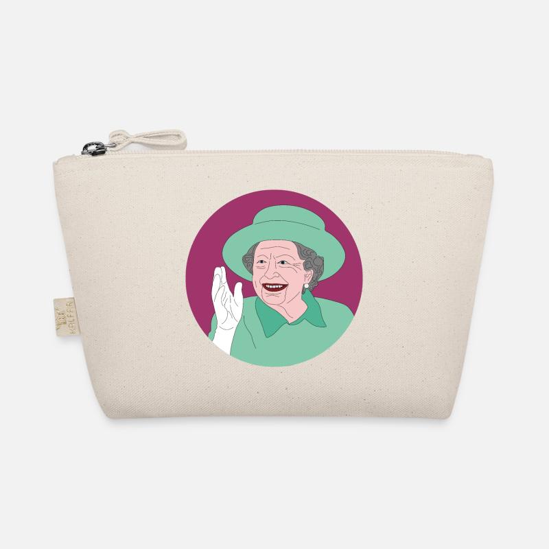 Retro Shirt Design der Queen Elisabeth II. - Bio-Täschchen - Natur