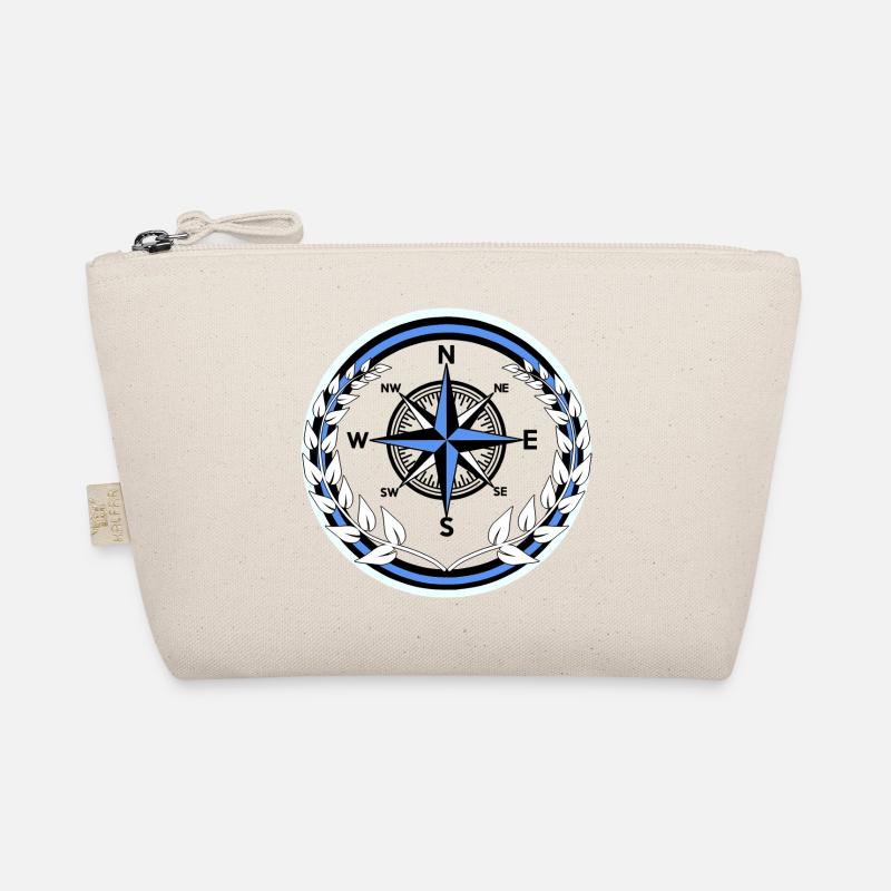 Compass Sailor Laurel Wreath Ahoy Maritime Organic Pouch